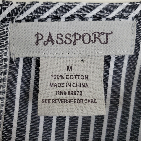 Passport Striped 100% Cotton Bell Sleeve Top - Picture 8 of 9